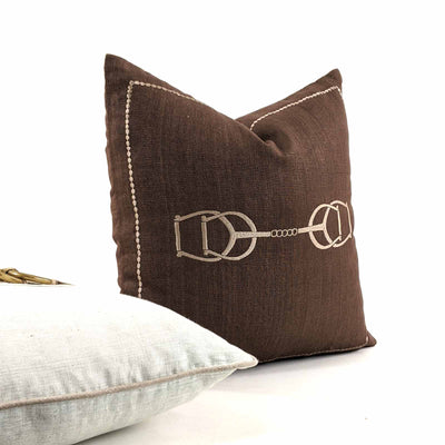 Equestrian Brown Embroidered HorseBit Medium 18"