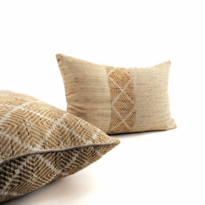Phulkari Natural Bolster Cushion Medium 14"