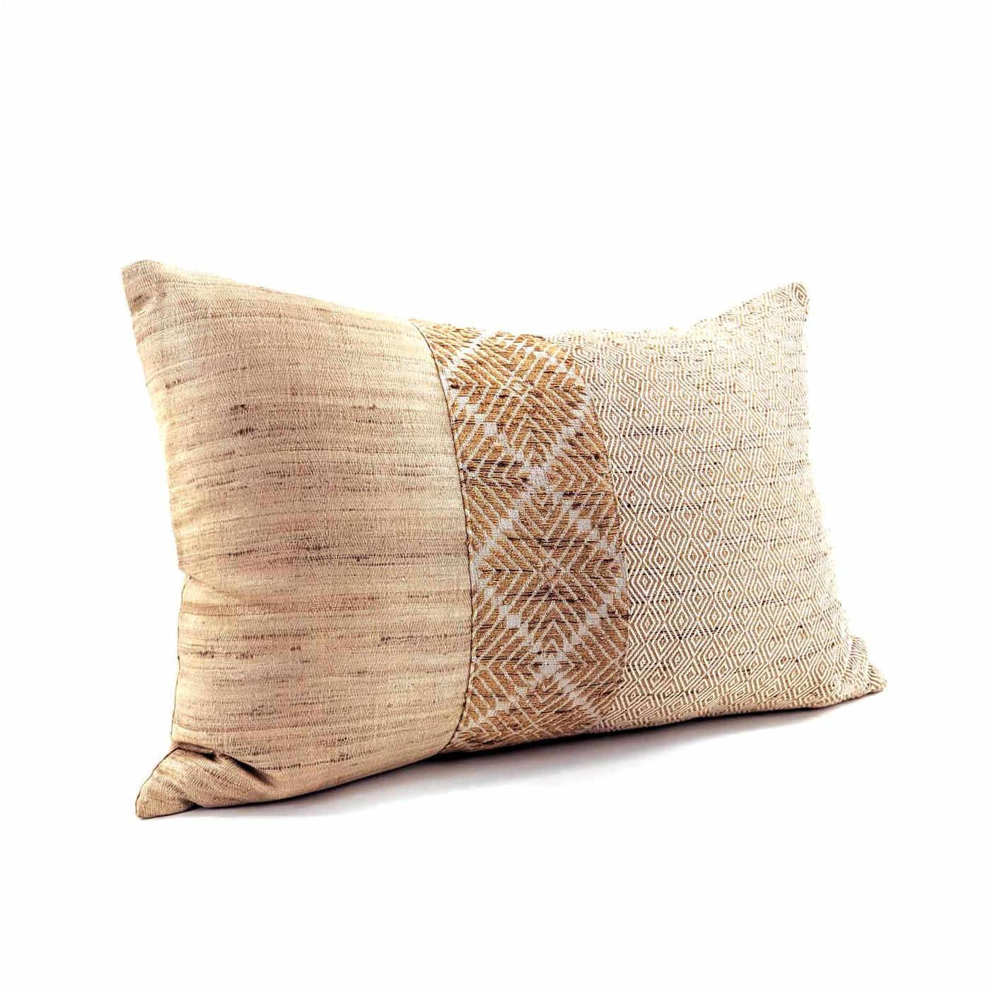 Phulkari Natural Bolster Cushion Medium 14"