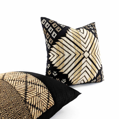Phulkari Black Insignia Cushion Medium 18"