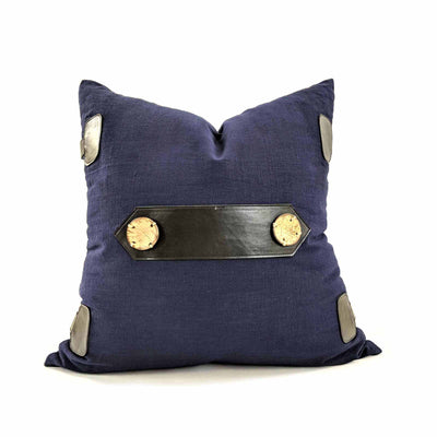 A bold weave, the metal horsebit, hand quilting and leather accents bring Equestrian Lifestyle effortlessly into the living area