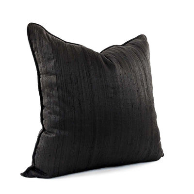 Dupion Black Cushion Large 21"