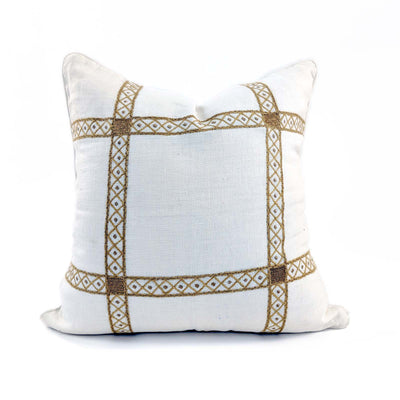 The Fort collection brings a restoration flavor to these luxury products with hand dabka work, french knots and unifinished borderlines