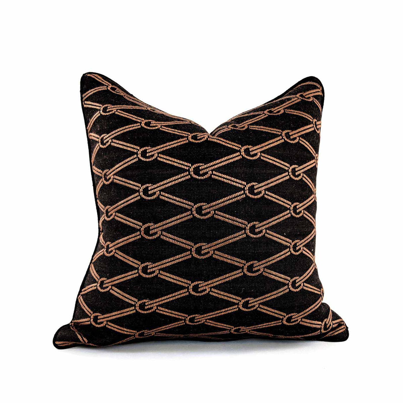 A bold weave, the metal horsebit, hand quilting and leather accents bring Equestrian Lifestyle effortlessly into the living area