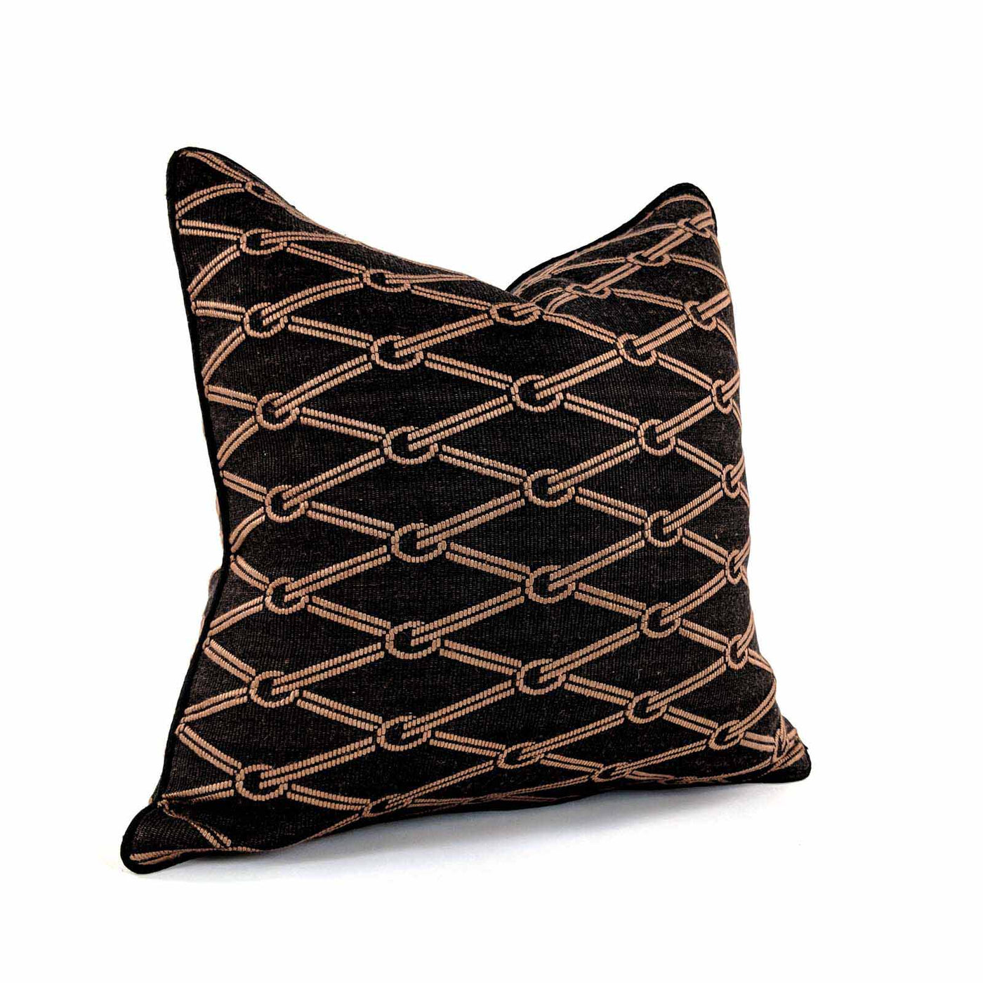 Equestrian Black Reins Weave Cushion Medium 18"