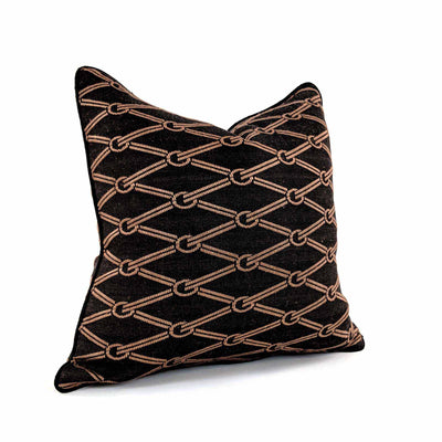 Equestrian Black Reins Weave Cushion Medium 18"
