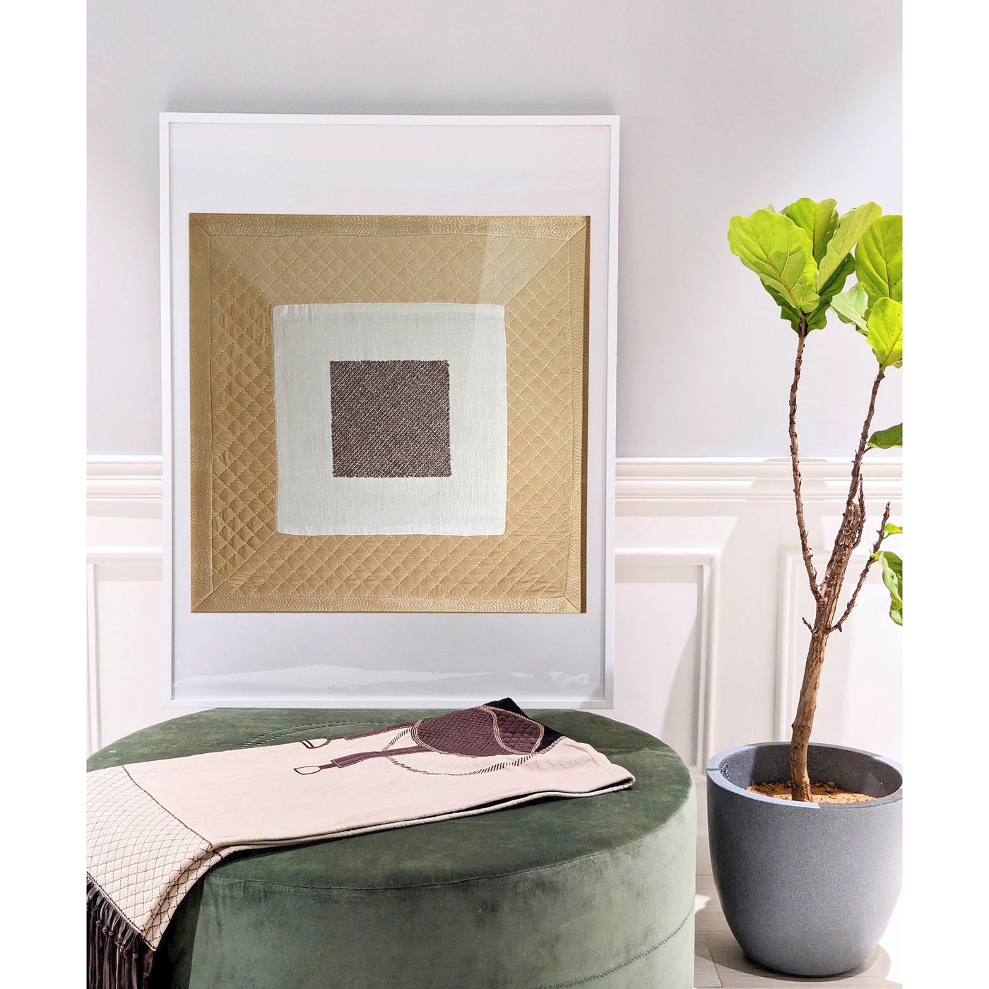 The XL Textile Art Collection by BH is focused on the best handcrafting for a statement piece. Our boxed frames have 3 dimensional depth and quality glass to preserve your artwork for years to come. 