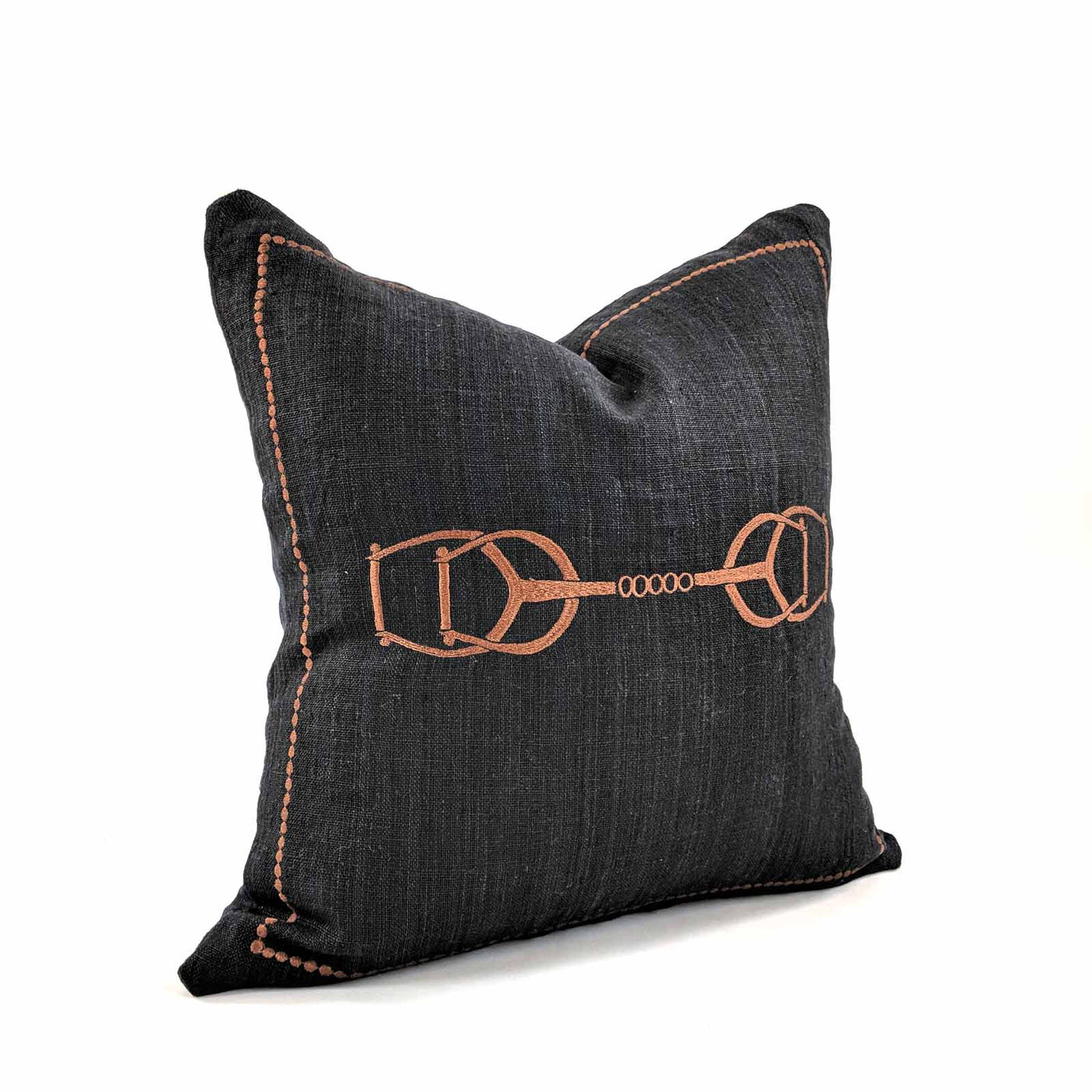 Equestrian Black Embroidered HorseBit Medium 18"