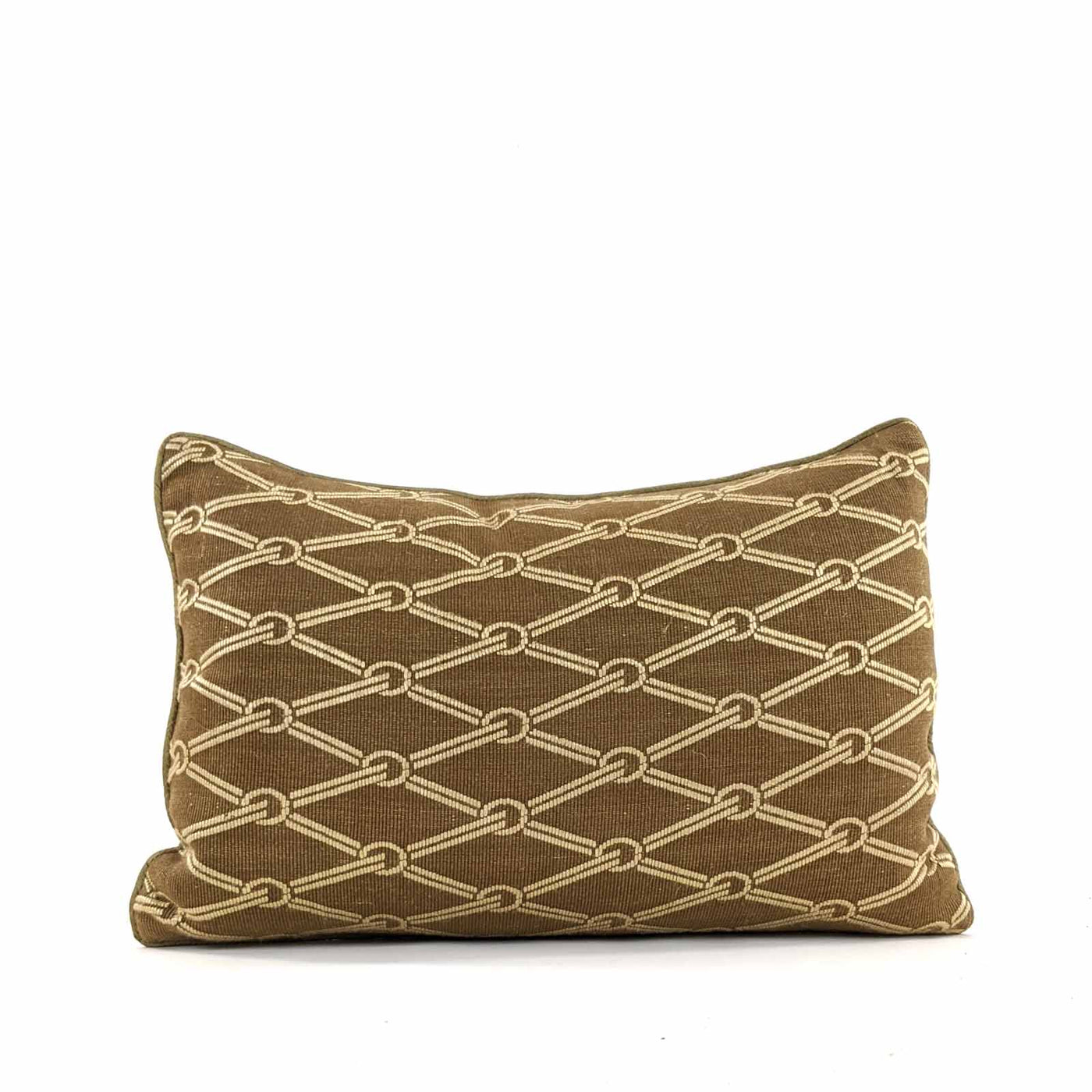 A bold weave, the metal horsebit, hand quilting and leather accents bring Equestrian Lifestyle effortlessly into the living area
