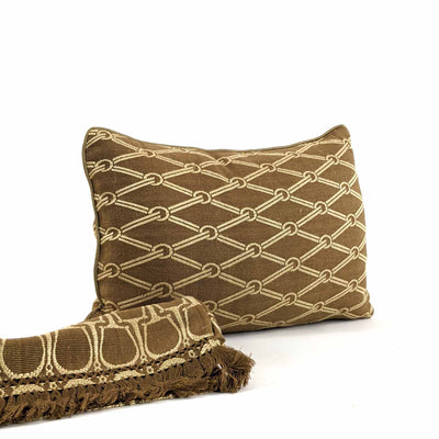 Equestrian Brown Reins Weave Bolster Medium 14"
