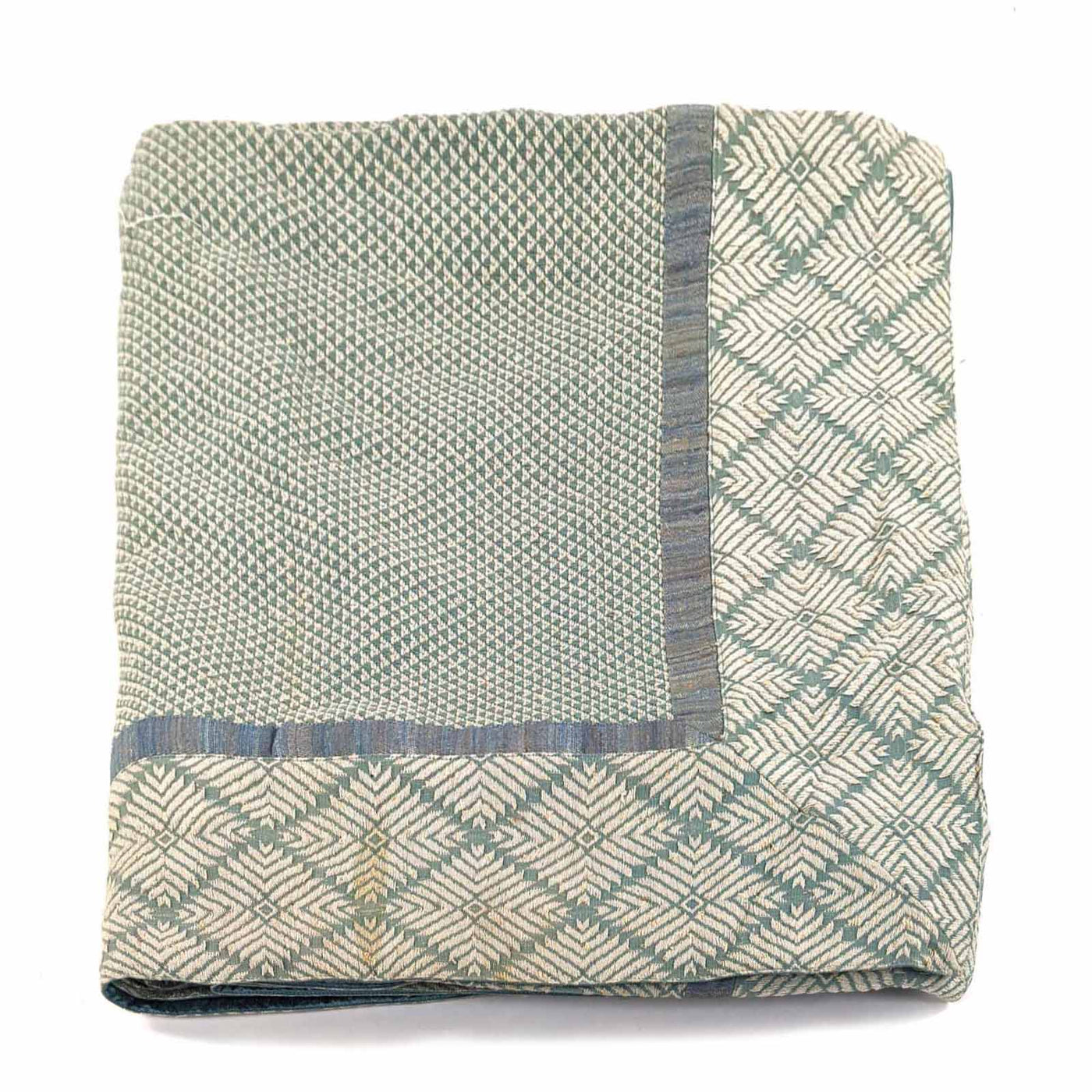Phulkari Ice Blue  Bed Spread Large 100"