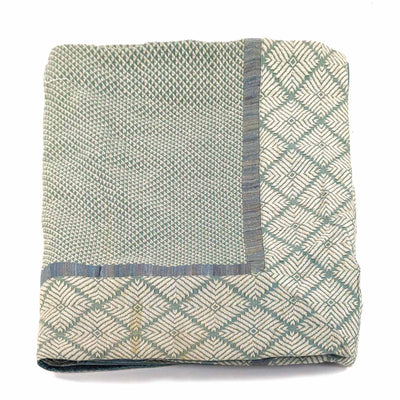 Phulkari Ice Blue  Bed Spread Large 100"
