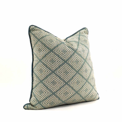 Phulkari Ice Blue Weave Cushion Medium 18"