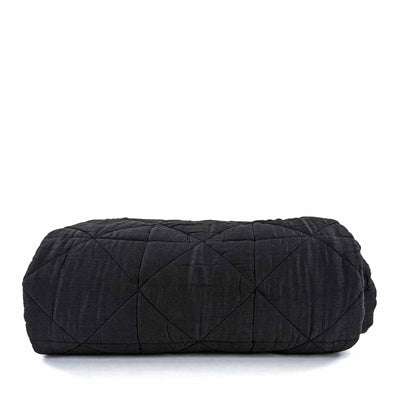 Quilted Bed Spread Black Large 96"