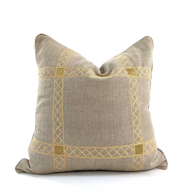 The Fort collection brings a restoration flavor to these luxury products with hand dabka work, french knots and unifinished borderlines